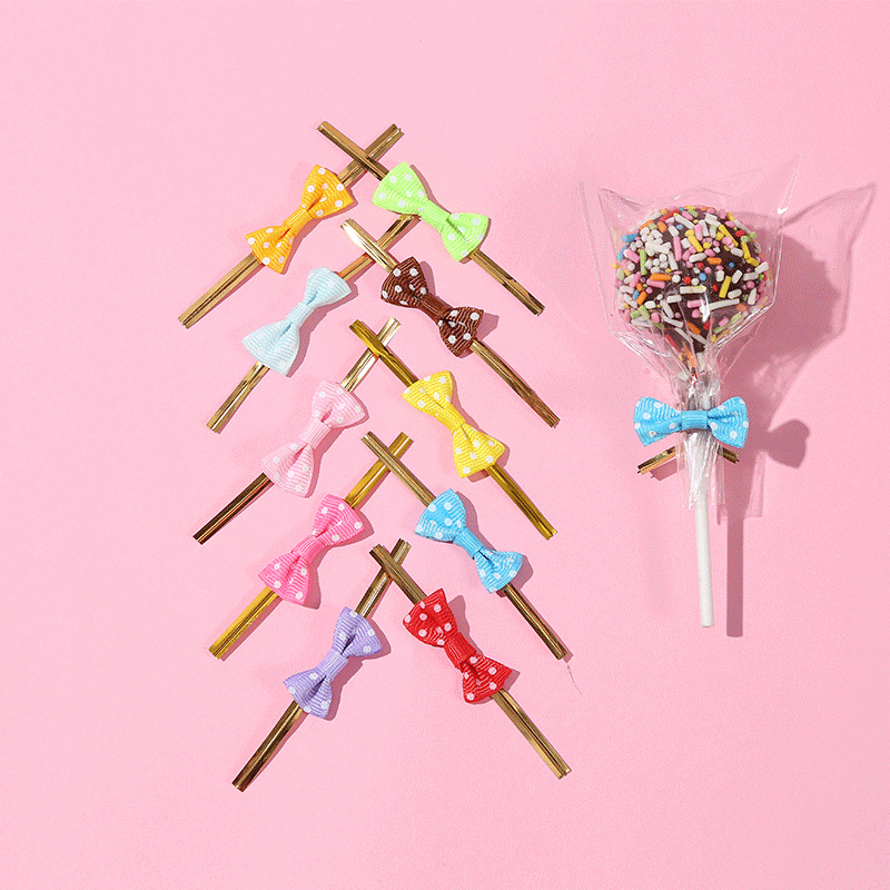蝴蝶结扎丝铁丝封口 棒棒糖袋子扎带饼干包装袋扎口20枚-阿里巴巴