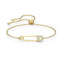 施家水晶元素施家1:1对版金色曲别针抽拉手链女回形针手镯代发