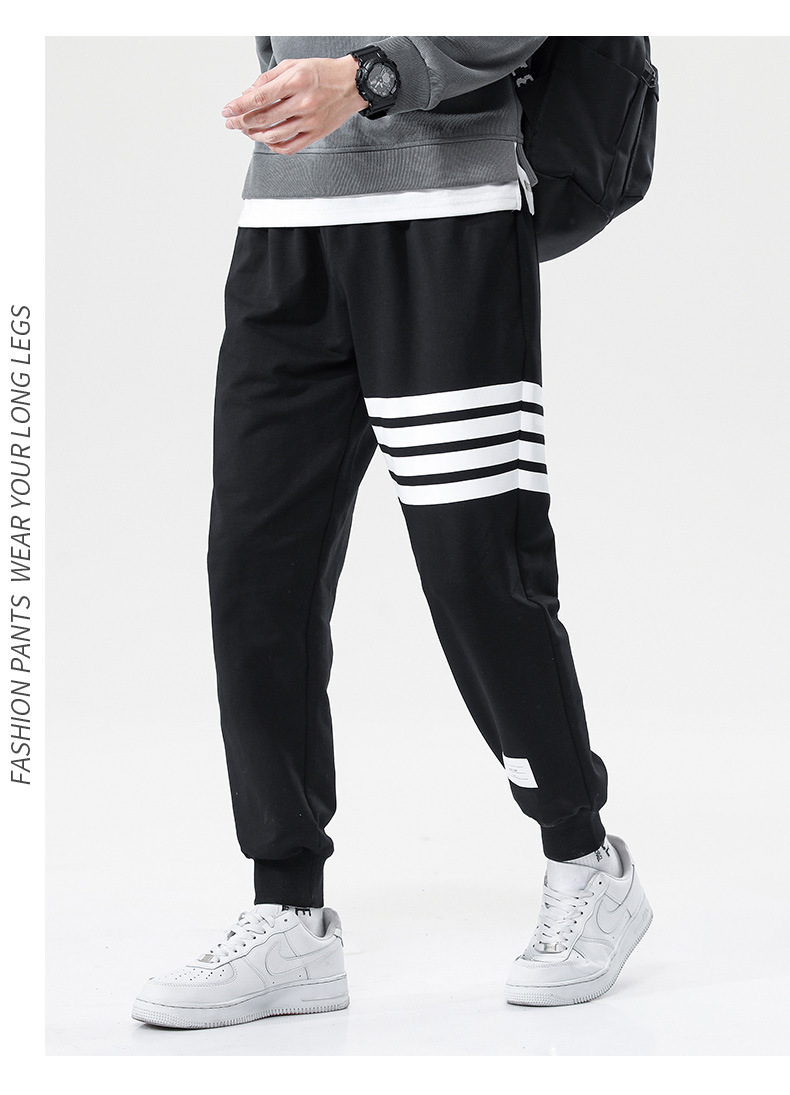 春秋季新款tb卫裤男情侣潮牌日系针织运动裤子四条杠宽松休闲长裤