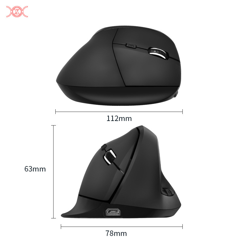 2.4G New Optical Mouse Hand-Held Upright Wireless Vertical Mouse Ergonomic Wireless Keyboard Mouse