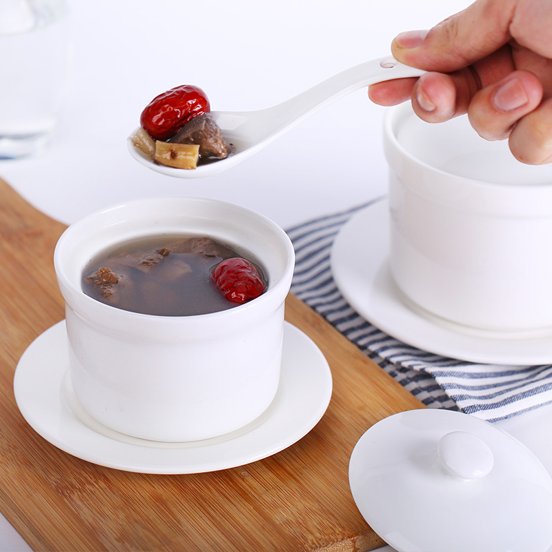 炖盅罐送勺燕窝陶瓷汤盅隔水商用带盖炖汤碗蒸蛋盅碗批发厂家直销