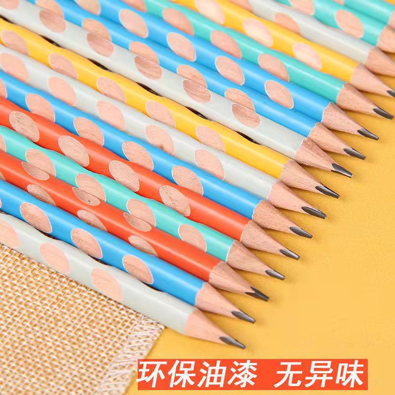 Benbeier HB Pencil Macaron Color Groove Pencil Log Non-Toxic Writing Smooth Correct Grip Position Special for Lettering, Etc.