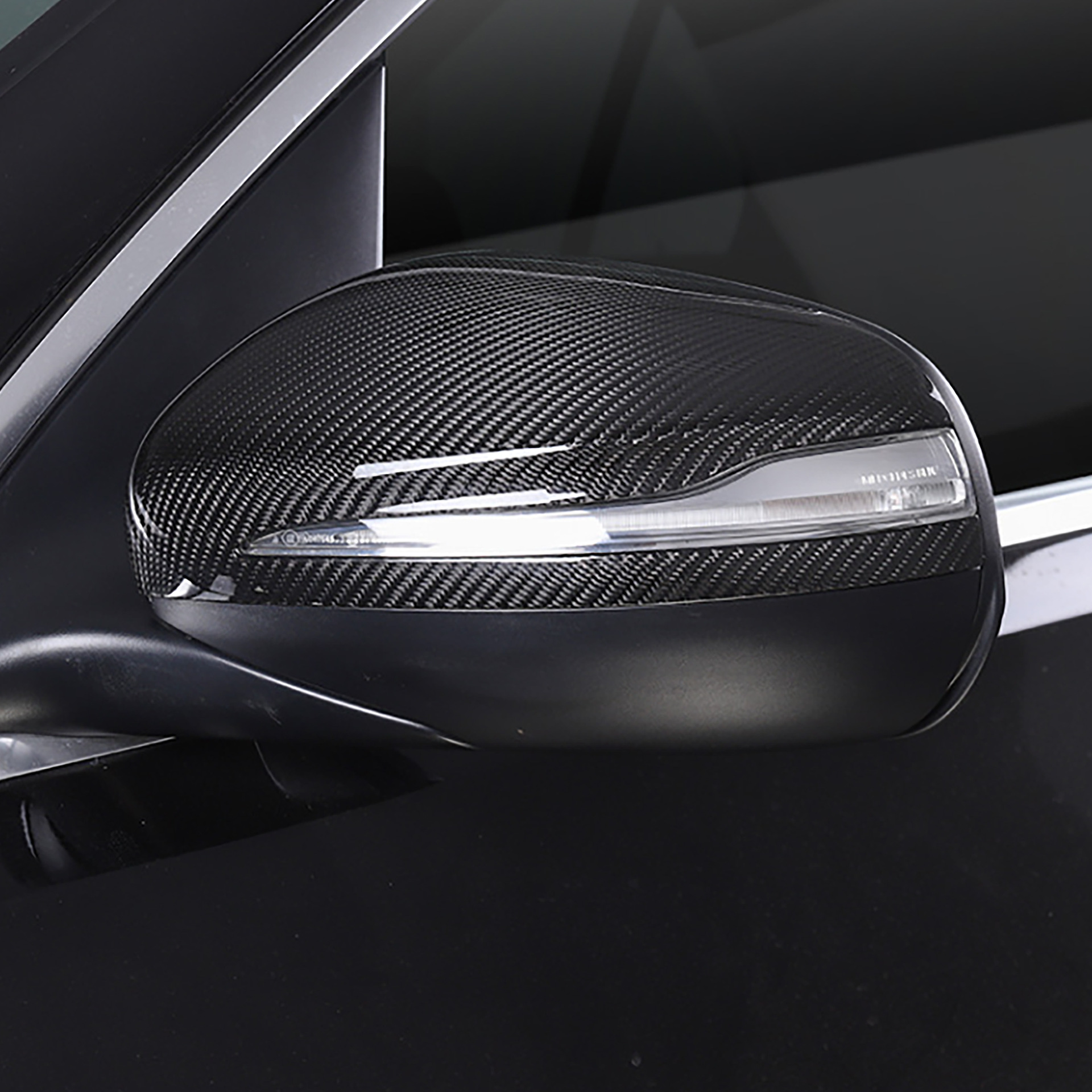 适用奔驰g级w464巴博斯brabus碳纤维后视镜干碳贴件汽车改装配件