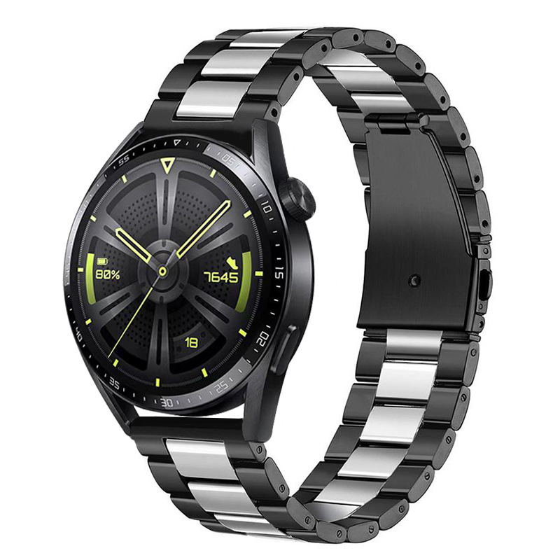 适用华为watch gt 3 46mm不锈钢三珠华为gt3 42mm金属三株钢表带