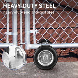 重型门轮6英寸8橡胶静音轮560磅承重车道连接栅栏金属管门轮子