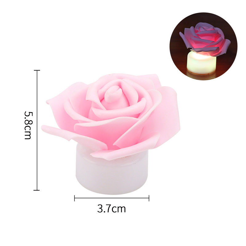 Proposal Props Artificial Rose Room Layout LED Candle Light Romantic Rose Small Night Lamp Wholesale