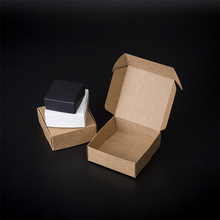 现货牛皮纸盒白色长方形正方形黑色纸盒手工皂包装盒小飞机盒折叠