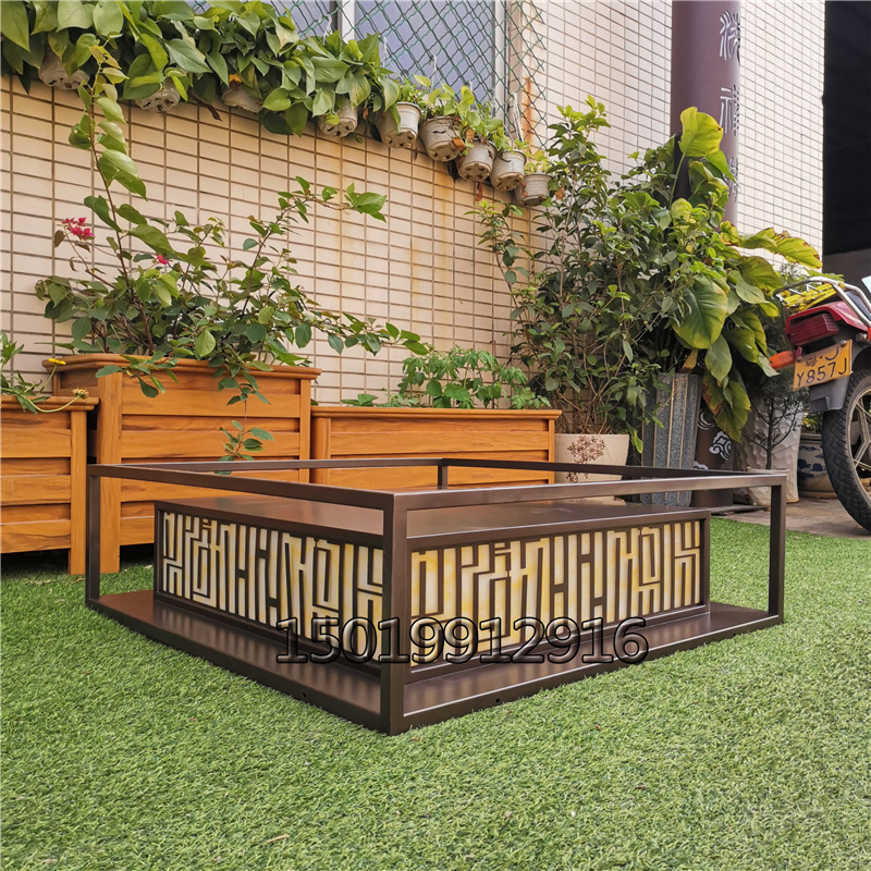 大门口垛子灯展区水池庭院灯仿云石立柱灯户外过道露台矮柱灯宫灯