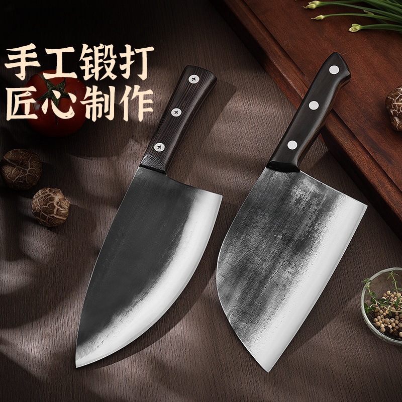 手工锻打匠心打造鱼头刀跨境亚马逊屠宰刀砍骨刀菜刀切肉刀厨师刀