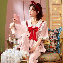 夏季睡衣女士纯棉短袖薄款可爱韩版公主风甜美两件套装春秋家居服