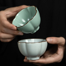 官窑铁胎汝窑主人杯陶瓷茶杯功夫茶具品茗杯单杯大号个人专用茶盏