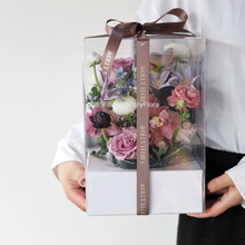 永生花束插花包装盒全景透明pvc方形鲜花包装玫瑰礼盒圣诞节花盒