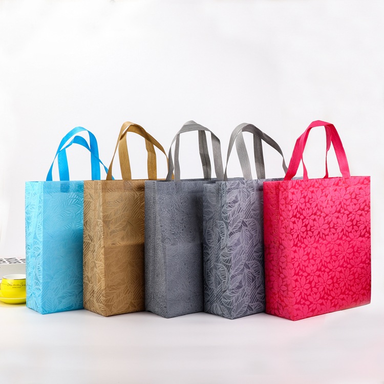 花纹彩印手提包装袋雨伞布购物袋定制定做无纺布袋子加印logo