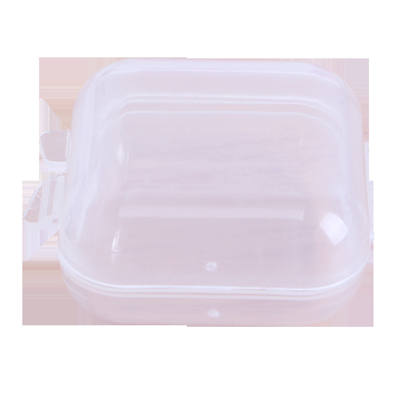 Transparent Small Box with Lid Mini Plastic Box Small Plaid Small Object Parts Storage Box Earplug Box