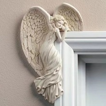 跨境天使门框装饰品摆件树脂工艺品设计左右天使古典北欧风设厂家