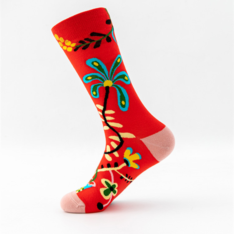 Autumn and Winter New Long Happy Socks Men and Women Couple  Casual Abstract European and American Socks 