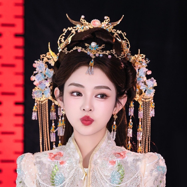 新娘造型蝴蝶结假发包秀禾盘发头顶后区西瓜垫发包中式婚礼g053