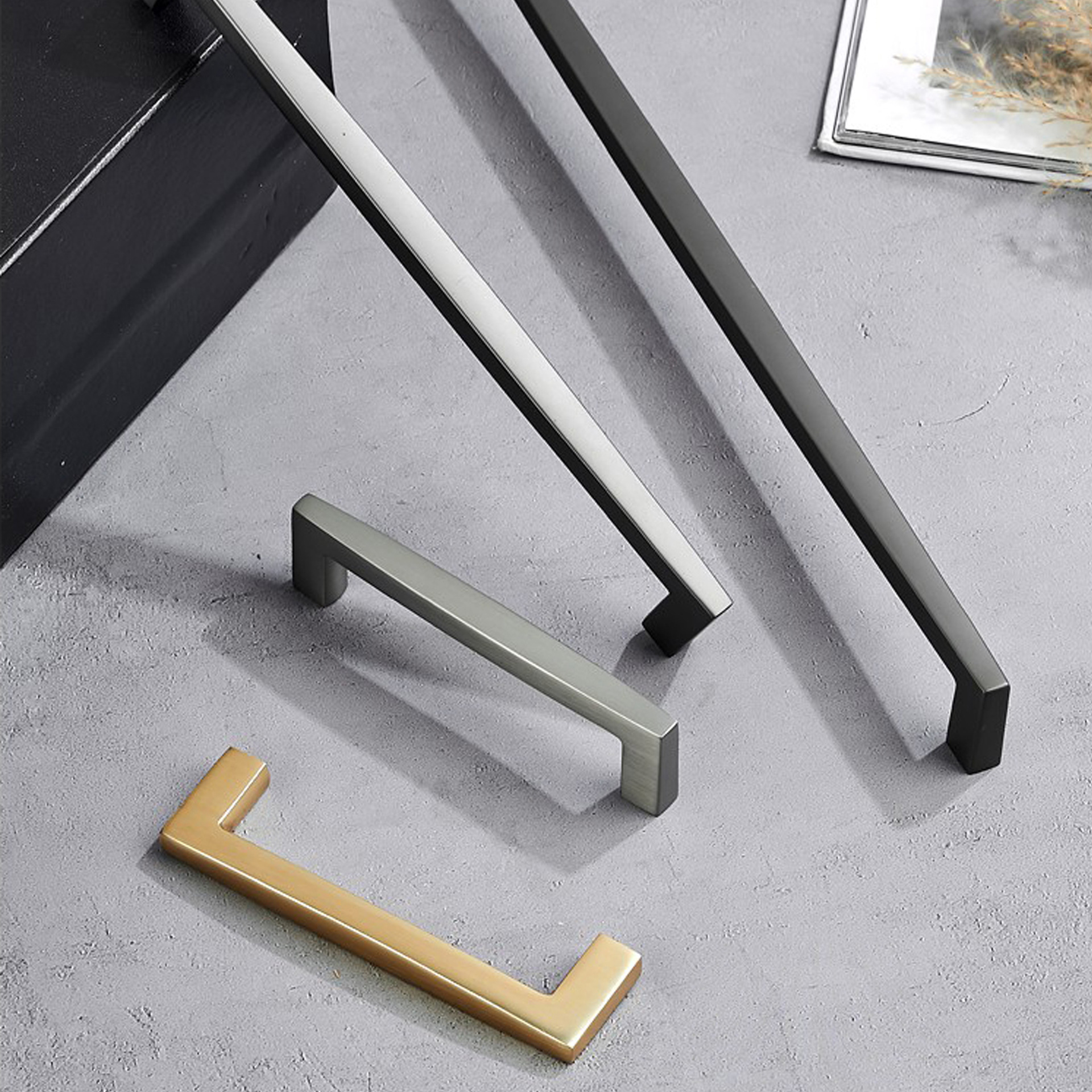 高端现代简约轻奢北欧柜门拉手橱柜抽屉门把手铜拉丝拉手家装五金