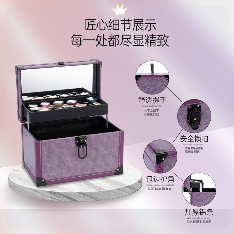 牛津布大容量化妆箱便携旅行化妆品收纳包ins超火化妆包工厂直销