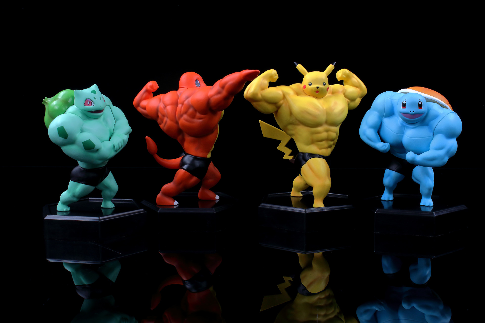 小蚂蚁动漫gk健身肌肉猛男皮卡 妙蛙种子杰尼龟小火龙手办模型