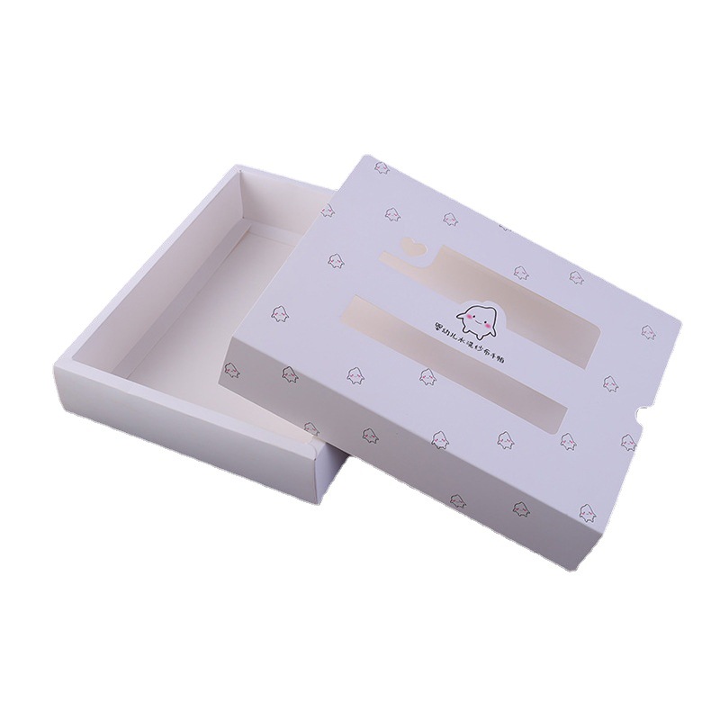 Cross-Border Printable Color Gift Box Cute Packaging Box Paper Box 400G White Card Material Solid Wear-Resistant