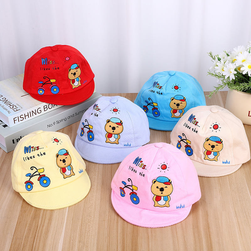 Spring and Autumn New Cartoon Cotton Babies' Soft Brim Warm Children's Peaked Cap Baby Hat Wholesale