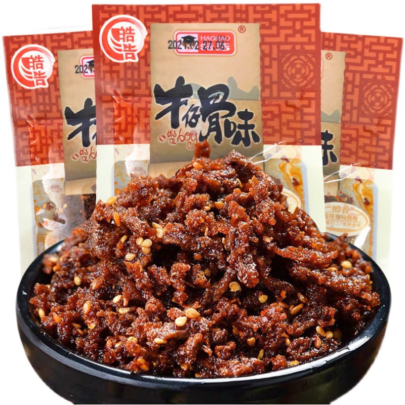 皓浩18g牛仔骨味辣条香辣麻辣味8090后儿时怀旧零食素牛肉干批发
