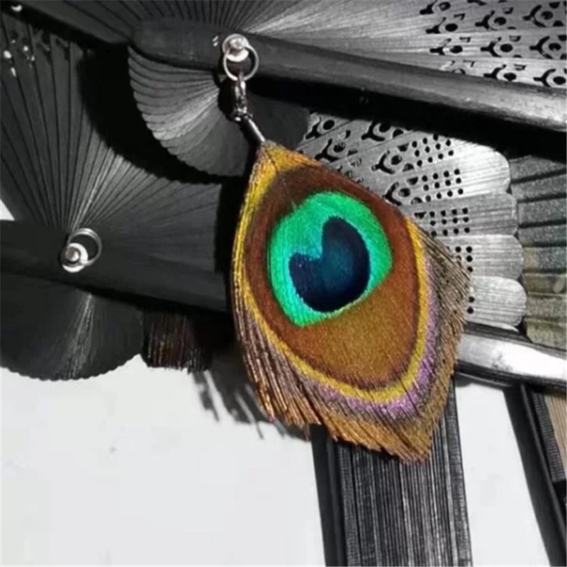 厂家供应批发孔雀羽毛夹扣 diy火鸡毛幼儿挂件配饰 挂饰吊坠