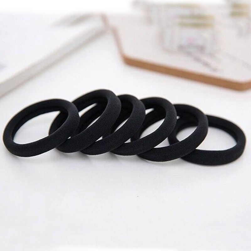 High Ponytail Hair String Rubber Band Women's High Elastic Durable Hair Tie Seamless Hair Rope Black Rubber Band Towel Ring Hair Accessories