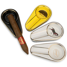 便携式雪茄烟灰缸陶瓷迷你单口创意创意个性新潮家用旅行雪茄烟盅