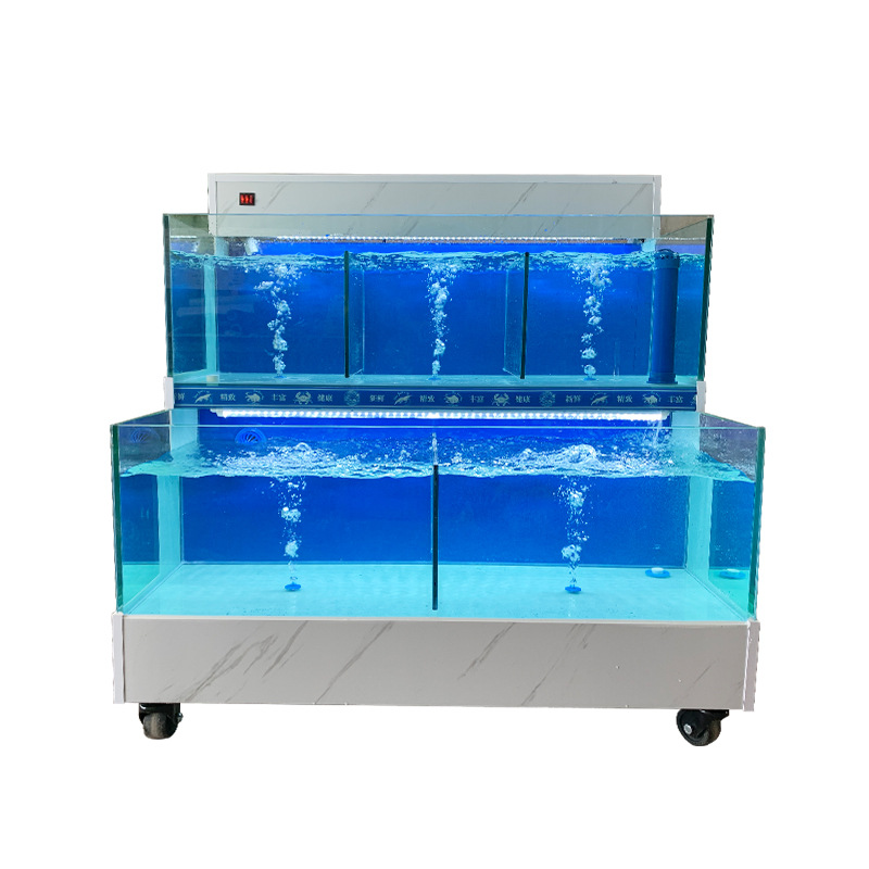 海鲜鱼缸海鲜池商用超市酒店鱼缸支持大型一体式可移动玻璃缸