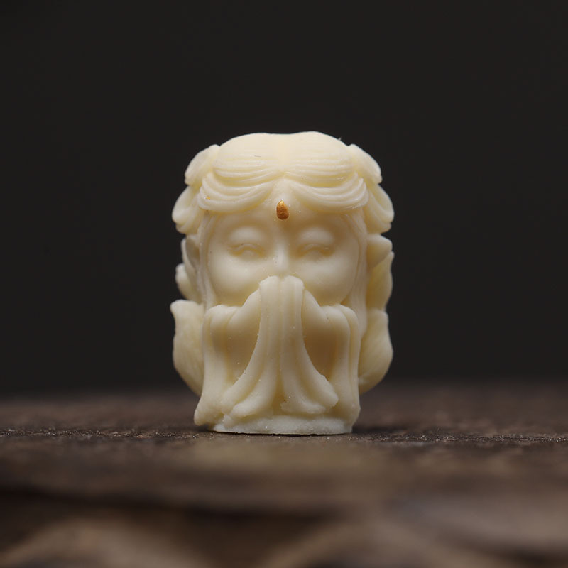 象牙果雕刻复古风小龙女九尾狐仙度母diy手串吊坠文玩菩提籽配珠