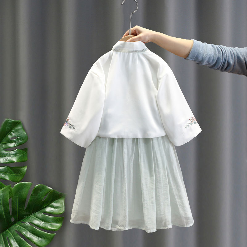巴拉巴拉女童汉服襦裙中国风春秋新款古装汉服套装演出服古风童装