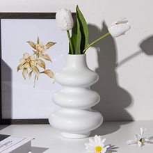 冠鸿家居 白色陶瓷花瓶现代简约花瓶家居装饰摆件