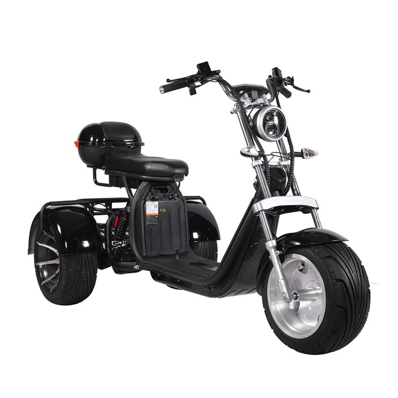 批发电动三轮车哈雷电动摩托车1500w锂电池电瓶车成人便捷代步车