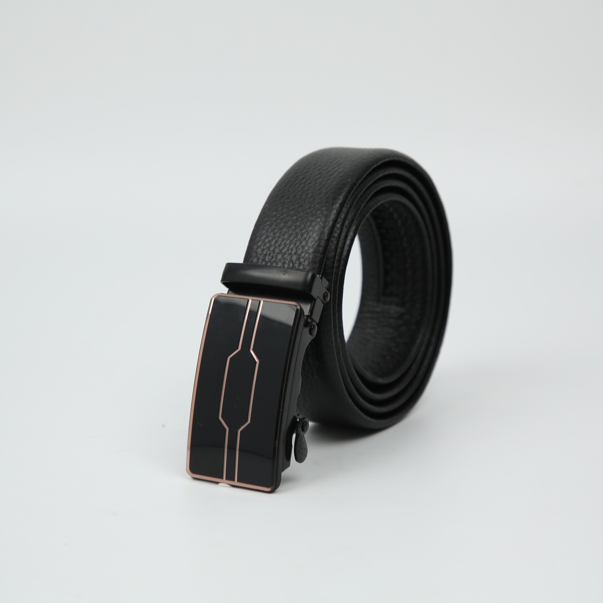 factory direct sales men‘s fashion belt young trendy jeans with imitation leather automatic buckle belt gold