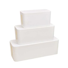 白色桌面塑料电源线插座保护盒多功能数据线整理盒子收纳盒uv转印