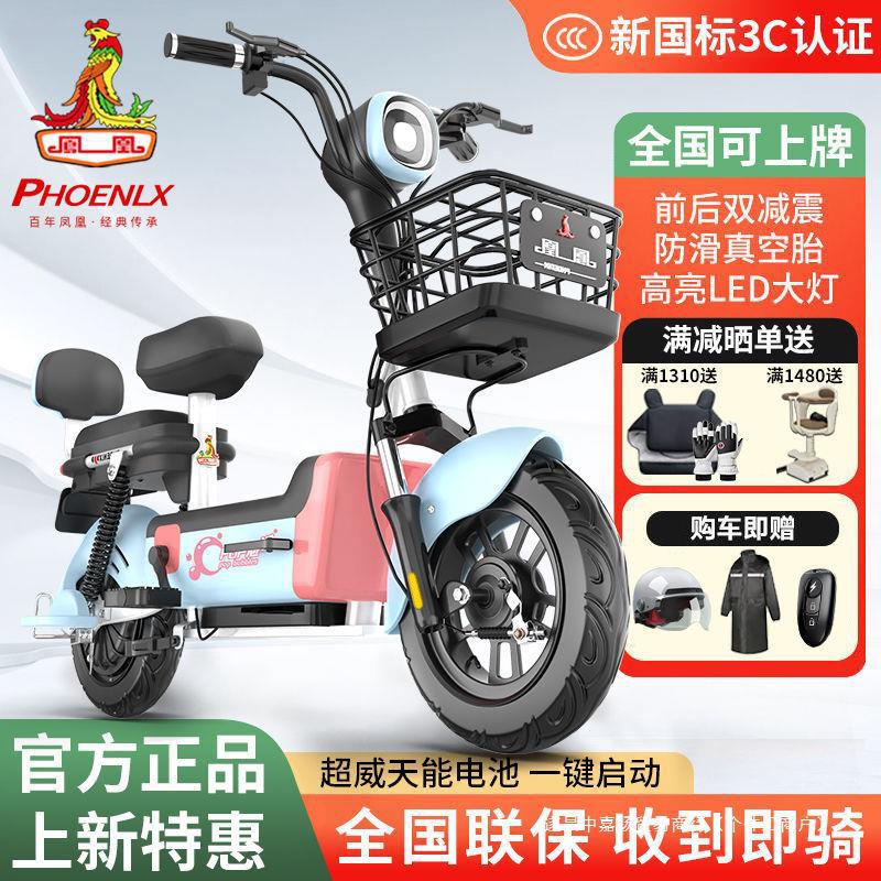 凤凰电动车大功率成人男女自行车48女士小型电瓶车新款国标代步车