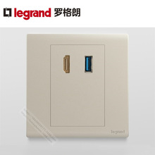 Legrand/罗格朗 简悦 HDMI+USB(连接)插座_粉铂金 F6/USB/HDMI-C2