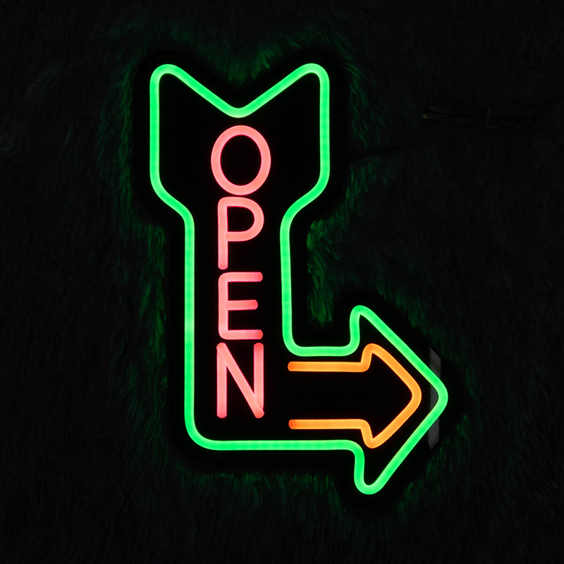 超高亮led霓虹灯广告牌厂家open霓虹灯牌营业悬挂硅胶led发光灯牌