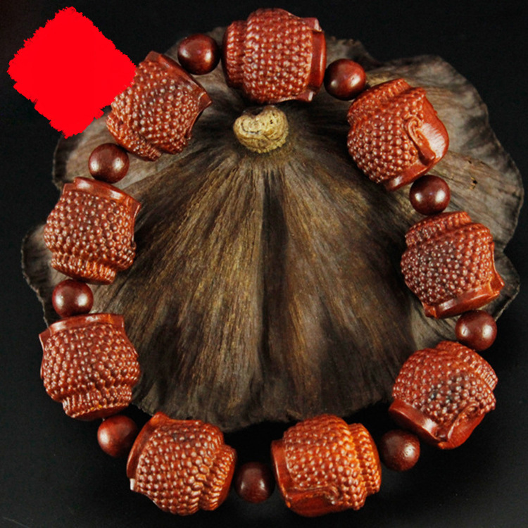 厂家供应科檀释迦摩尼雕刻佛珠手串手链 佛珠20mm