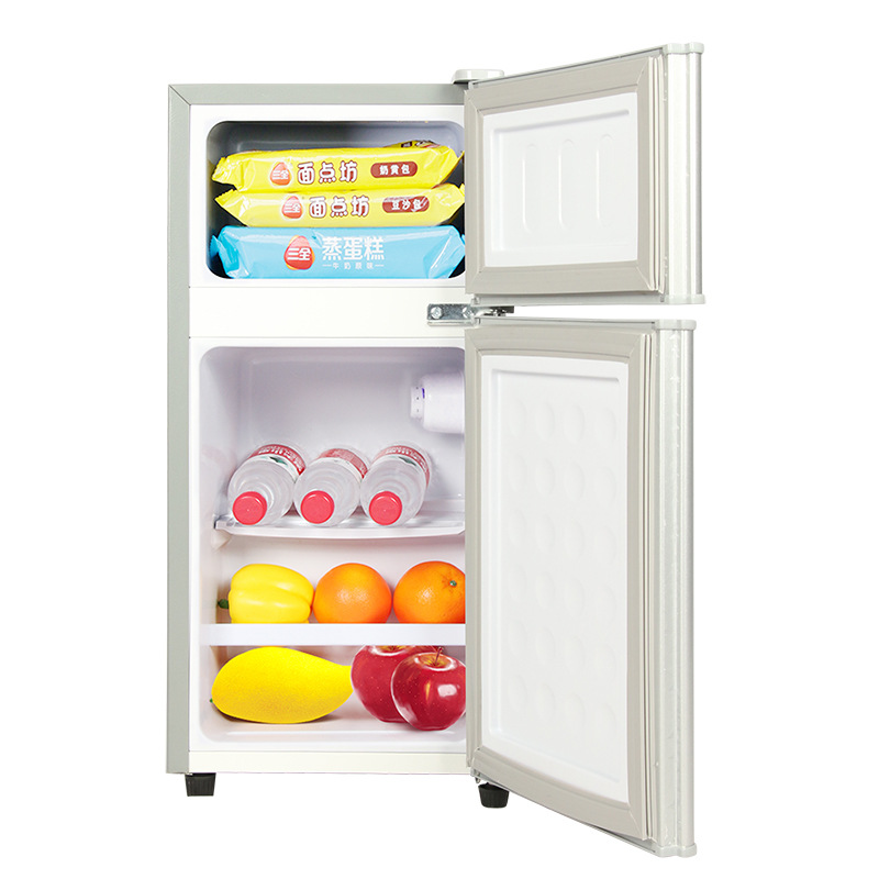 Ripu Mini Refrigerator Household Small Freeze Storage BCD-42A118D Gold and Silver Two-Door Refrigerator