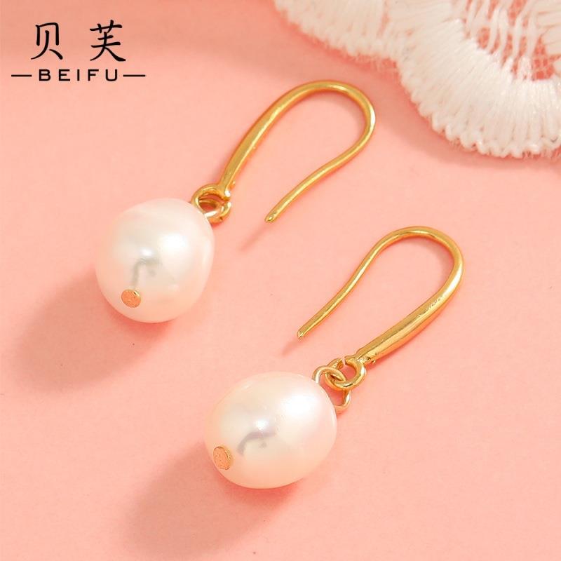 跨境热卖光板耳钩耳饰巴洛克珍珠韩版外贸首饰亚马逊耳