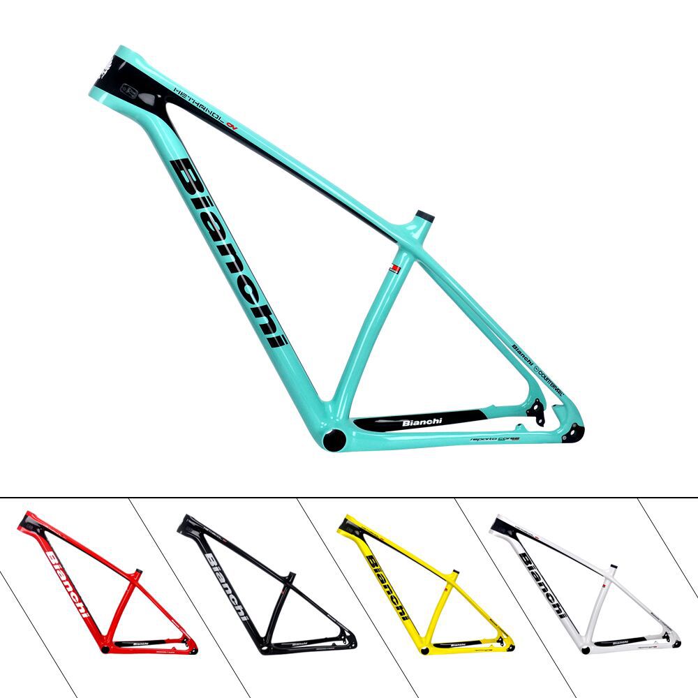 批发比安奇碳纤维车架山地车架桶抽快拆通用碟刹车架27.5/29er