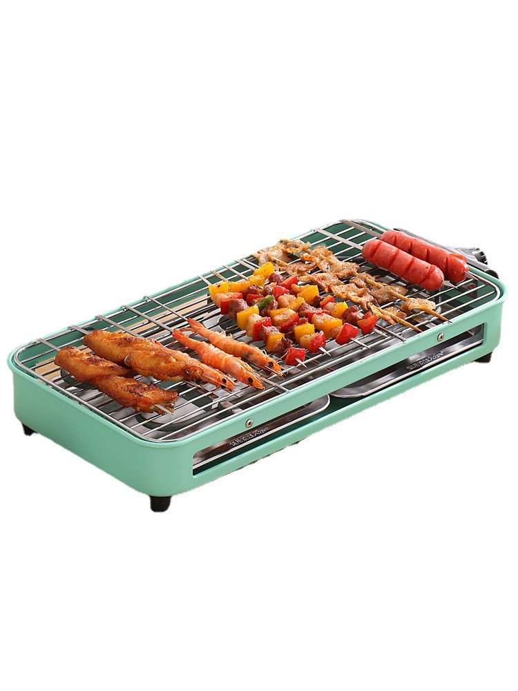 电烧烤炉家用电烧烤架子无烟烤炉小型烤肉炉烤串室内电烤盘烤串机