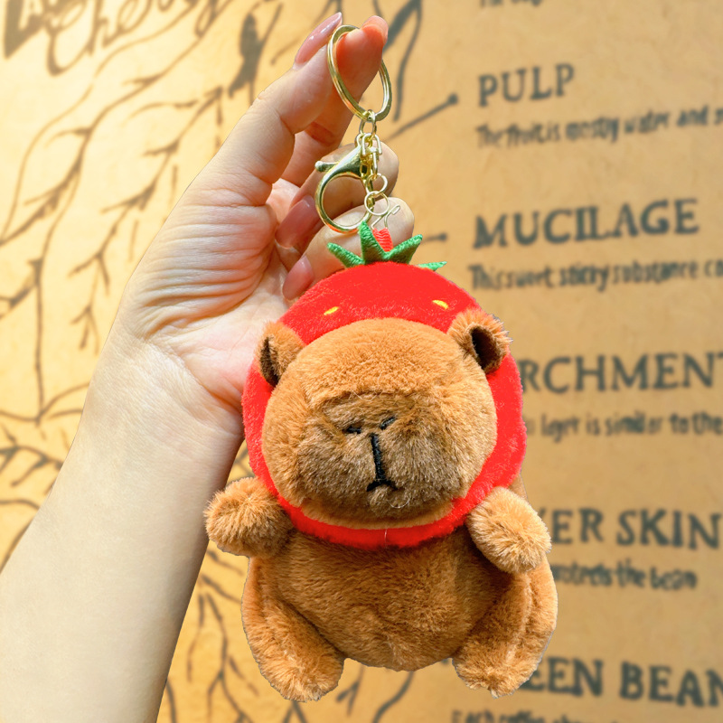 Plush Cute Capabala Key Chain Accessories Jewelry Doll Plush Pendants Schoolbag Keychain Wholesale