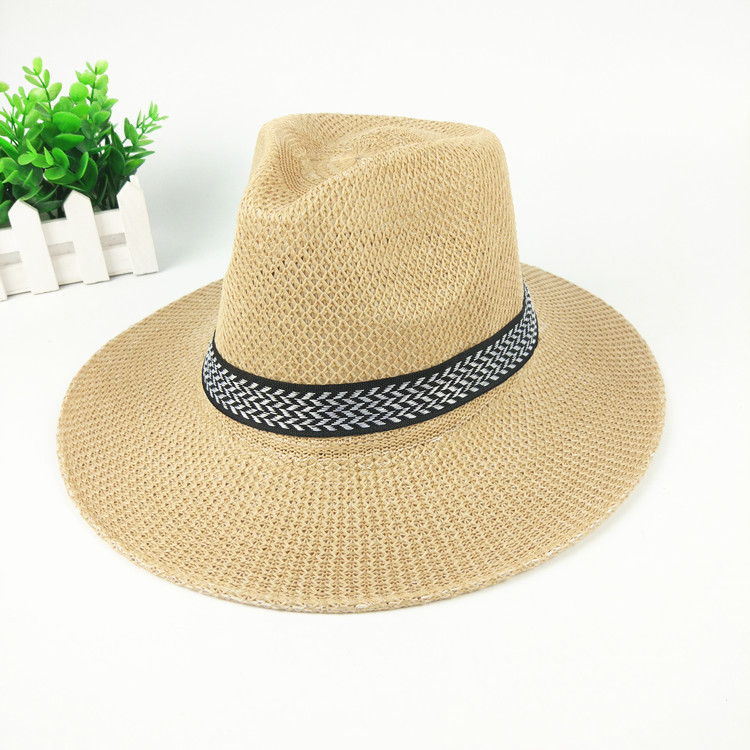New Summer Men's Trendy Summer Hat Middle-Aged and Elderly Bowler Hat Middle-Aged Father Hat for the Elderly Straw Fisherman Hat