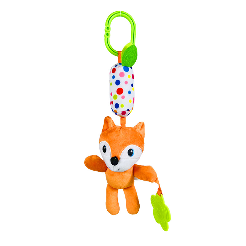 Baby Wind Chimes Teether Crib Hanging Rattle Toy Cartoon Teether Pendant Zipper Bag Packaging Baby Products