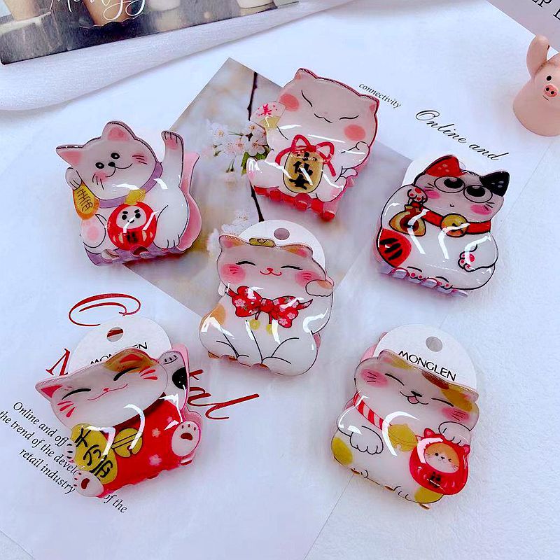 Korean Style Acrylic Jaw Clip Cartoon Cartoon New Year Happy Headdress Claw Clip Cute Hair Claw Ponytail Hair Clip