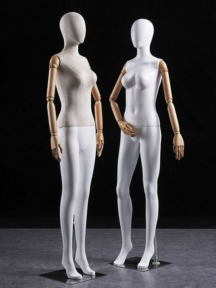 女模特道具全身假人体模型活动手臂木橱窗婚纱服装店衣服展示架子